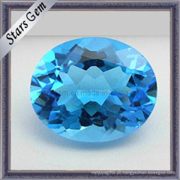 Natural suíço azul topázio forma oval cortado gemas para pingente